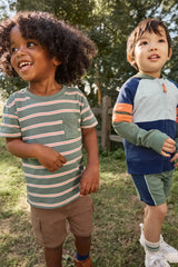 Moss Stripe Relaxed Pocket Tee
