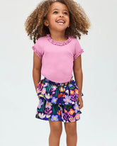 Blush Orchid Ribbed Ruffle Tee