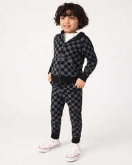 Monochrome Checks Zip Hoodie