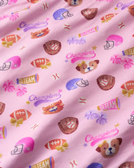Team Spirit Pink Two-Piece Short Sleeve & Shorts Pajama Set