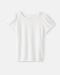 Soft White Puff Sleeve Tee