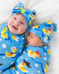 Splish Splash Swaddle & Hat Set