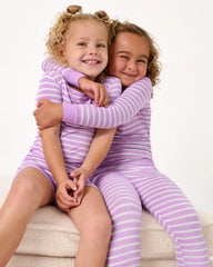 Sweet Orchid Stripe Two-Piece Pajama Set