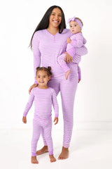 Sweet Orchid Stripe Women's Long Sleeve Pajama Top