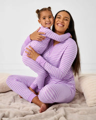 Sweet Orchid Stripe Women's Long Sleeve Pajama Top
