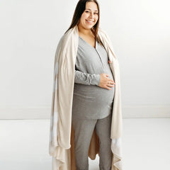 Heather Oatmeal Stripe Oversized Cloud Blanket®