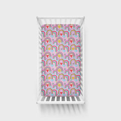 Disco Rainbows Fitted Crib Sheet