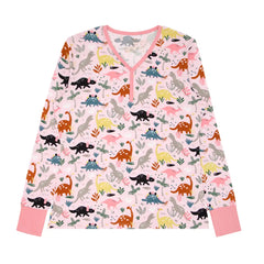Pink Jurassic Jungle Women's Pajama Top