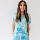 Tidepool Watercolor Women's Short Sleeve Pajama Top