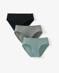 Stormy, Black, Heather Gray Girl's Brief Underwear - 3 Pack