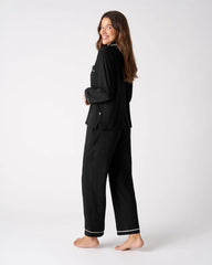 Black Women's Long Sleeve Pajama Set