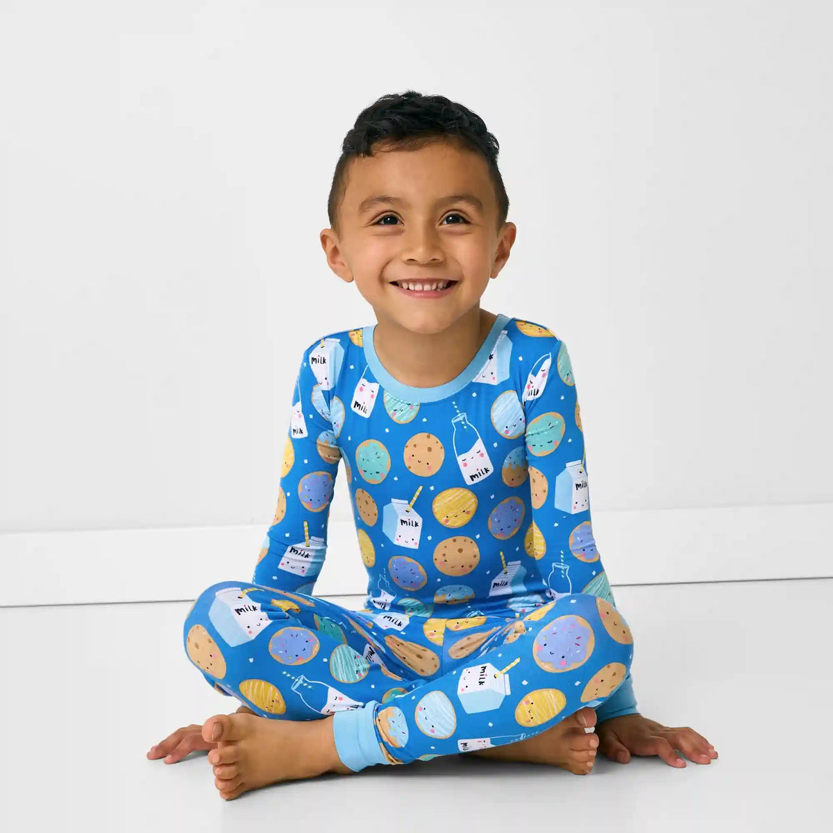 Blue Cookies & Milk Two-Piece Pajama Set