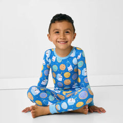 Blue Cookies & Milk Two-Piece Pajama Set