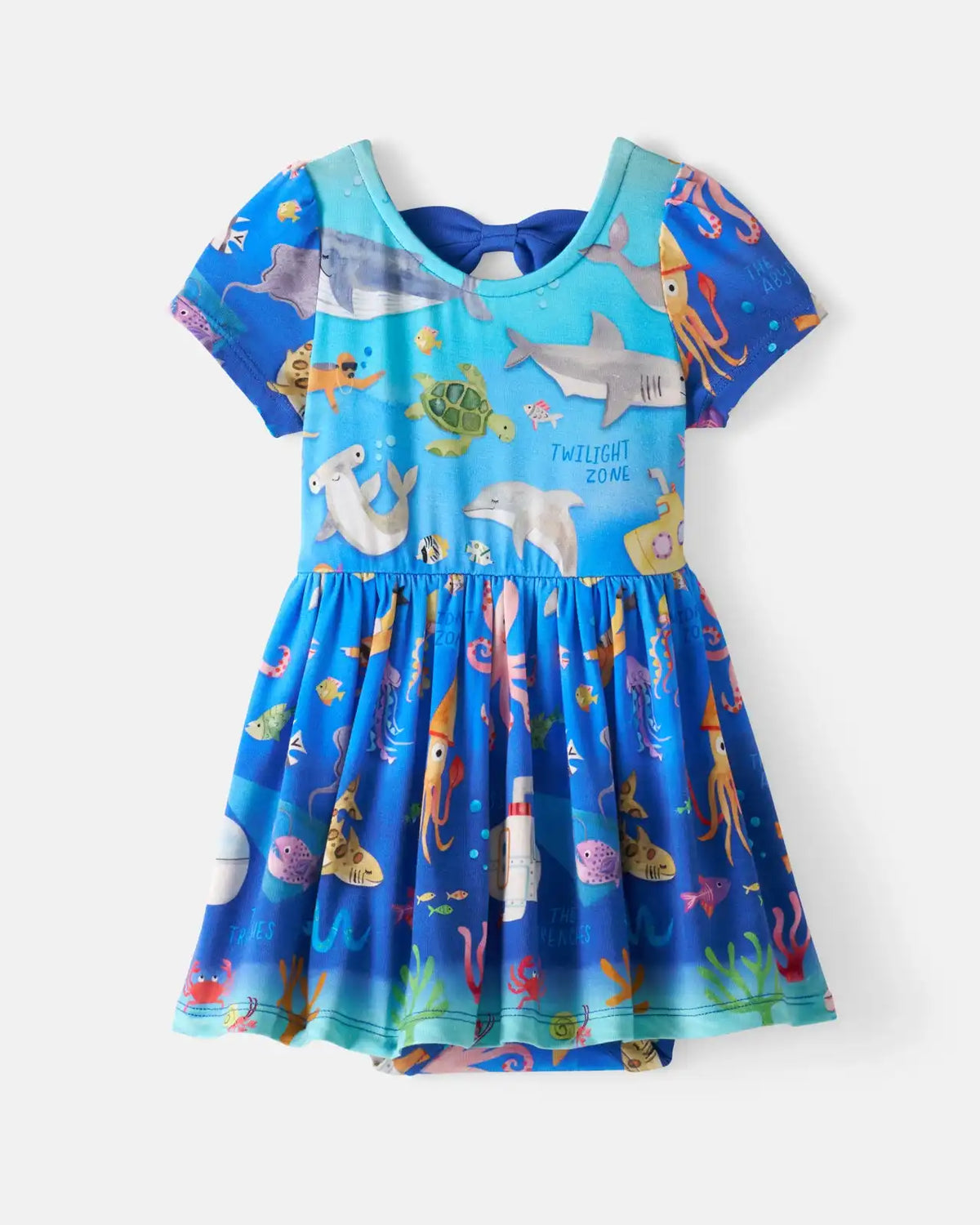 Underwater Discovery Bow Back Skater Dress with Bodysuit