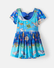 Underwater Discovery Bow Back Skater Dress with Bodysuit