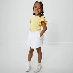 Bright White Denim Skort