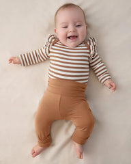Chestnut Brown Stripe Flutter Bodysuit