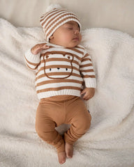 Chestnut Brown Stripe Bear Sweater