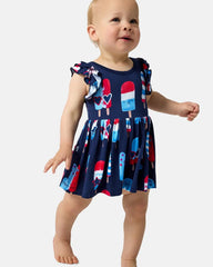 Sparkle Treats Flutter Skater Dress with Bodysuit