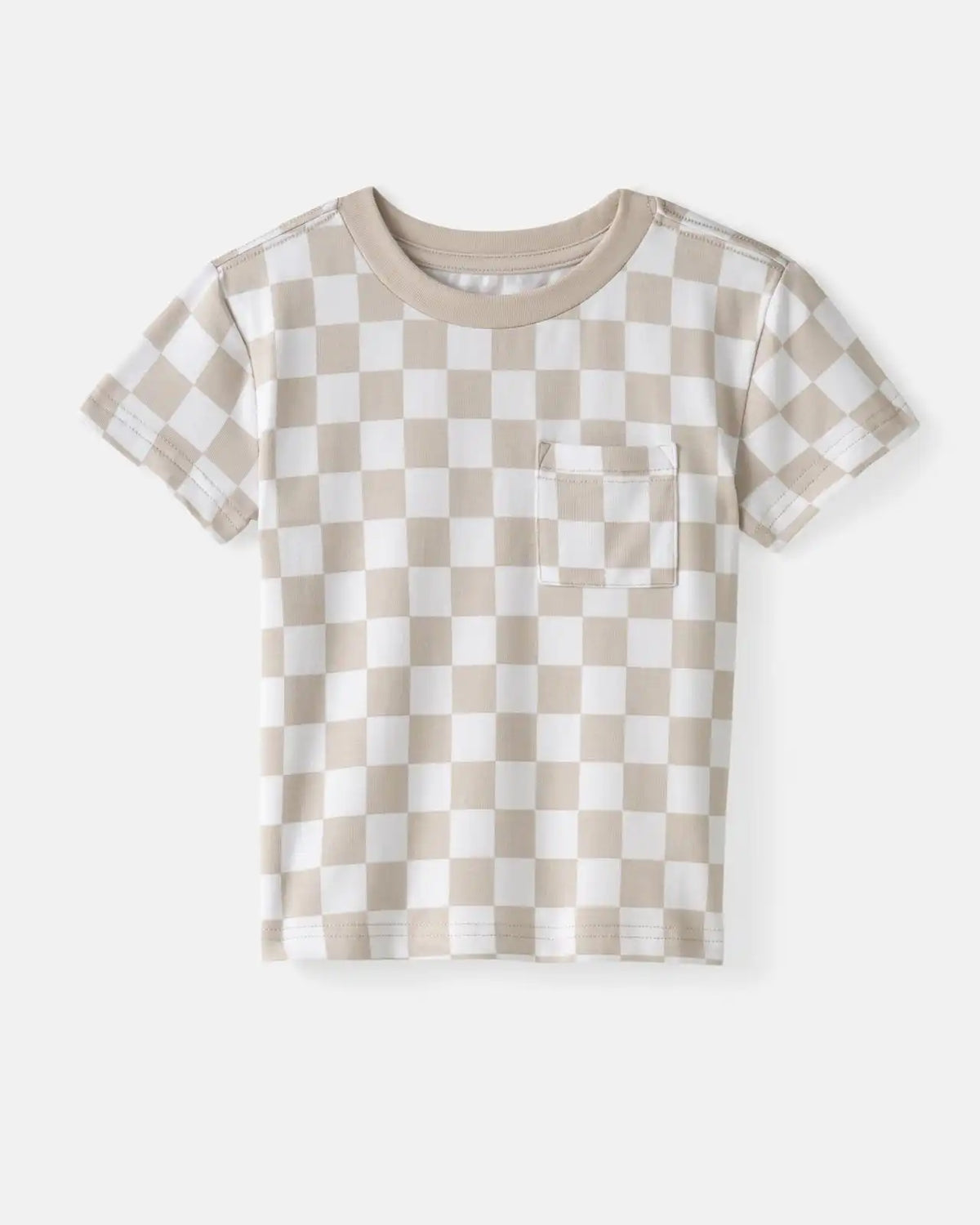 Stone Checks Relaxed Pocket Tee