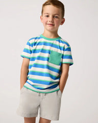 Blue Bolt Stripes Relaxed Pocket Tee