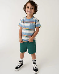 Explorer Stripes Relaxed Pocket Tee