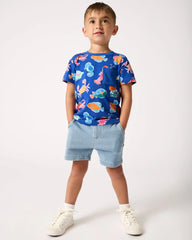 Light Blue Denim Chino Shorts