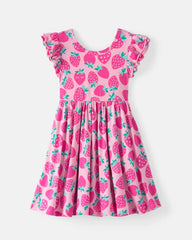 Sweet Strawberries Flutter Twirl Dress