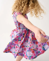 Sweet Sprigs Puff Sleeve Smocked Dress