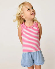 Heather Blue Ruffle Shorts