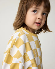 Cheery Checks Drop Shoulder Crewneck