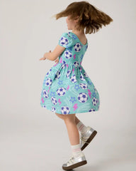 Aqua Soccer Stars Skater Dress