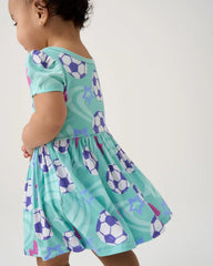 Aqua Soccer Stars Skater Dress with Bodysuit