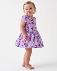 Spidey & His Amazing Friends Purple Tiny Webs Skater Dress with Bodysuit