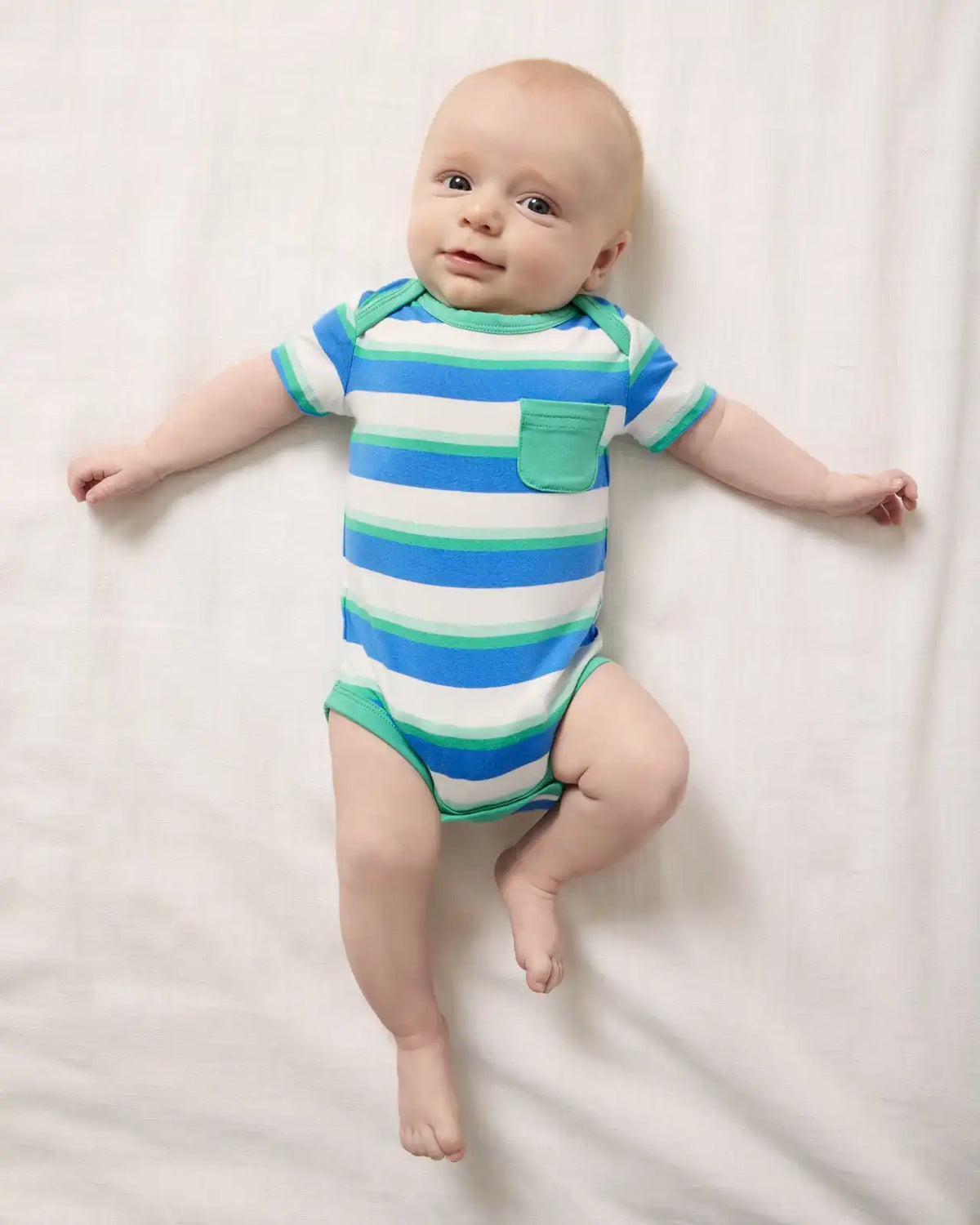 Blue Bolt Stripes Pocket Bodysuit