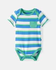 Blue Bolt Stripes Pocket Bodysuit