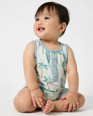 Palm Dunes Henley Romper