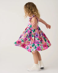 Hibiscus Blooms Tiered Flutter Dress