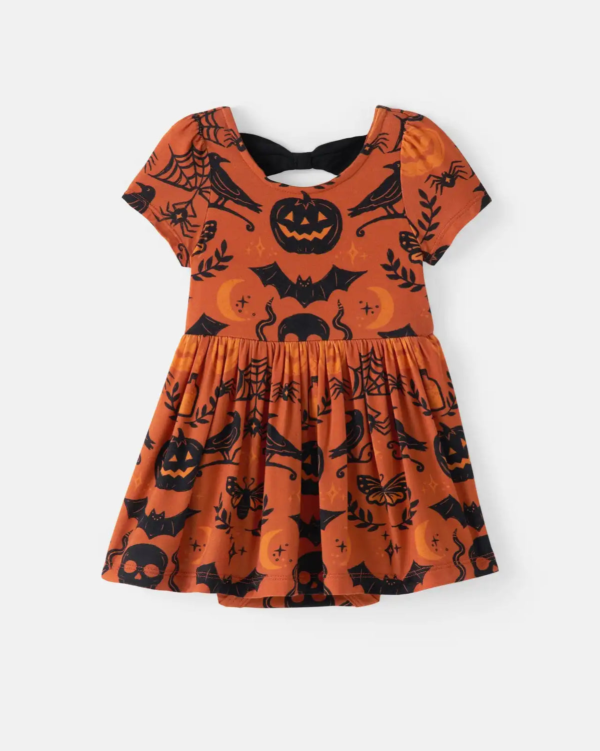 Midnight Mischief Bow Back Skater Dress with Bodysuit