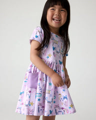 Whiskers & Wags Purple Patch Pocket Dress