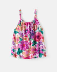 Hibiscus Blooms Bow Strap Tank