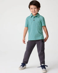 Fresh Green Heather Stripes Polo Shirt