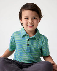 Fresh Green Heather Stripes Polo Shirt