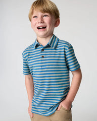 Jay Blue Heather Stripes Polo Shirt