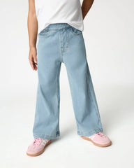 Light Blue Wide Leg Denim Pants