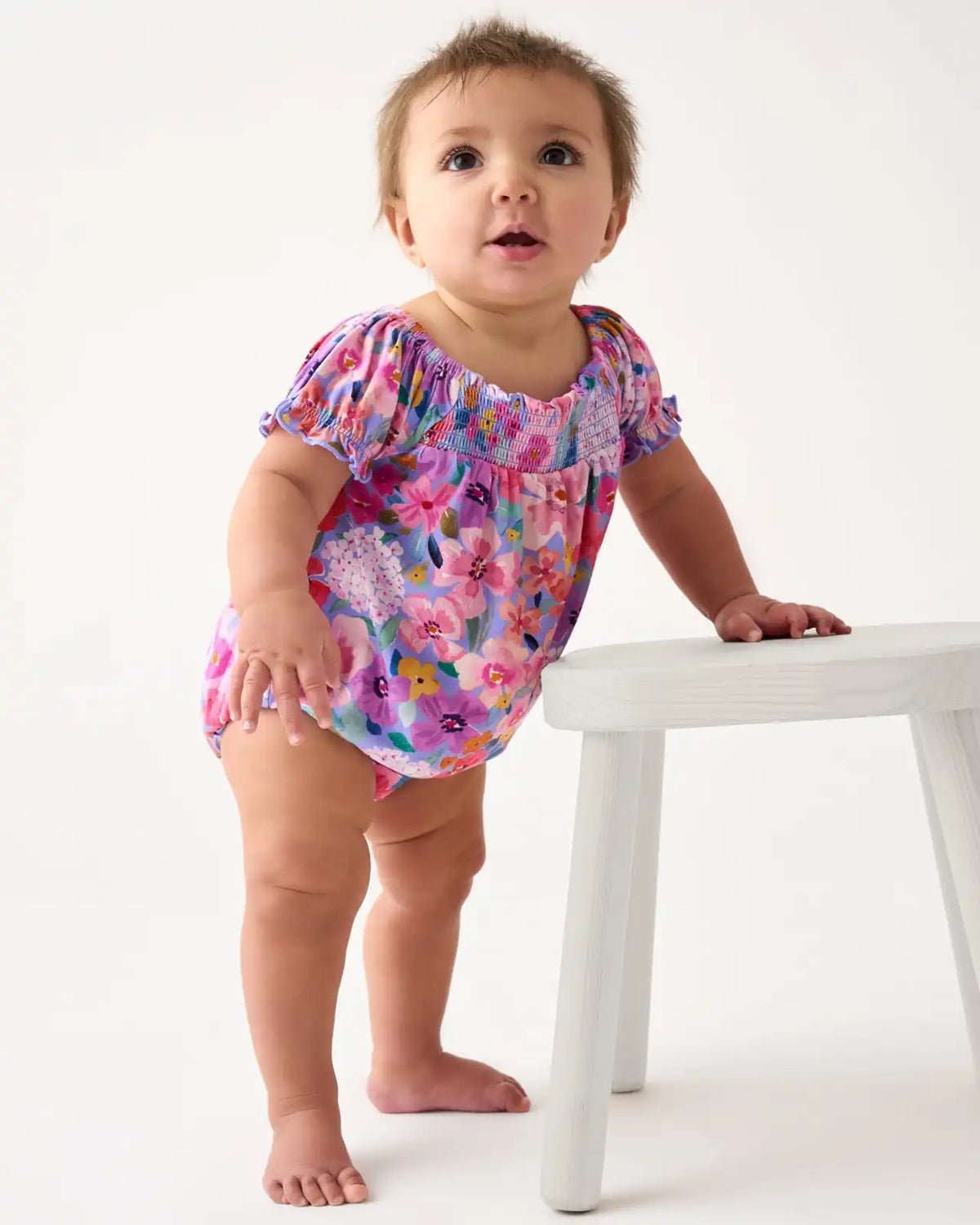 Sweet Sprigs Smocked Bubble Romper