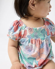Shoreline Blooms Smocked Bubble Romper