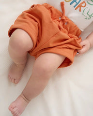 Orange Haze Cuffed Baby Shorts