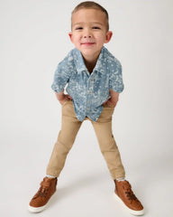 Bandana Blues Denim Button Down Polo
