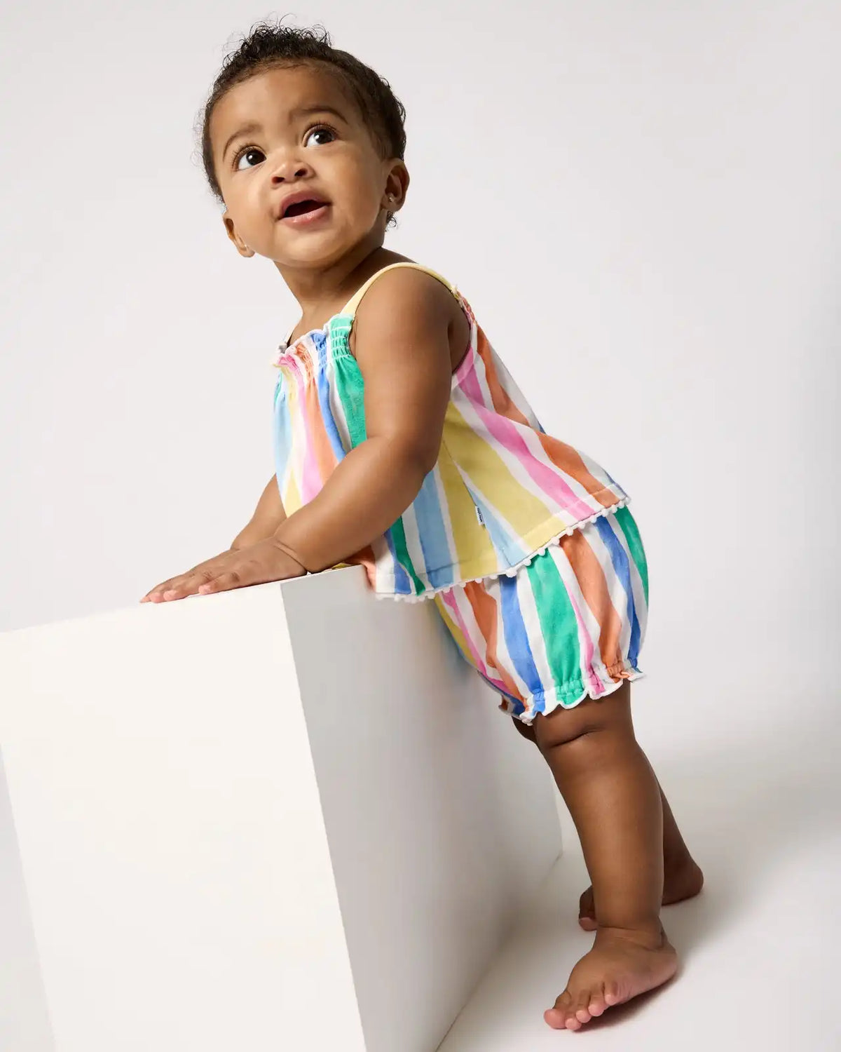 Rainbow Ribbon Smocked Top with Bloomer